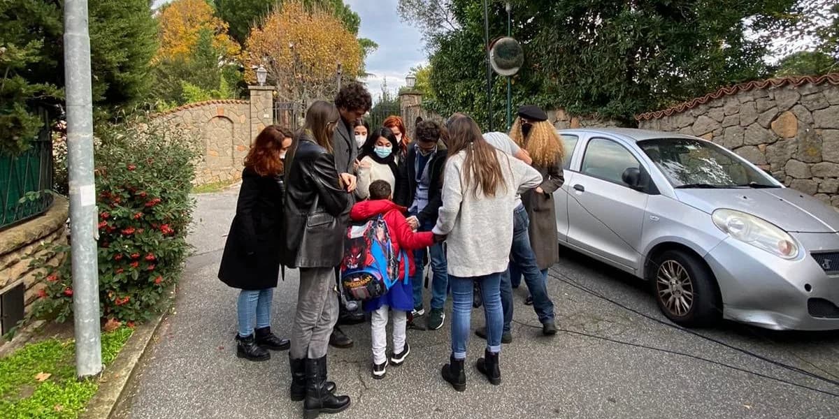 Il viale d'accesso alla villa dell'Accademia