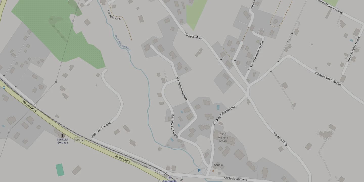 Mappa della zona: Via delle Pantanelle a Ciampino, fra Via dei Laghi e Via delle Selve Vecchie.